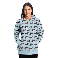 Subliminator Dachshund Lovers Unisex Hoodie In Blue Hoodies