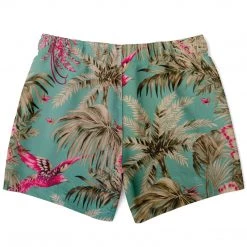 Subliminator Vintage Bird & Tropical Palm Swim Shorts