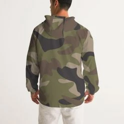 Harlow & Lloyd Woodland Camo Men's Windbreaker Jacket Jackets
