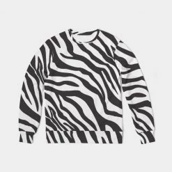 Harlow & Lloyd Sweatshirts & Pullovers Zebra Print Men's French Terry Pullover Sweatshirt