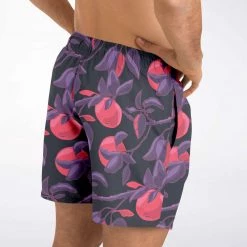 Subliminator Men Fruit Tree Swim Shorts In Red/Charcoal 17 Subliminator Men Fruit Tree Swim Shorts In Red/Charcoal