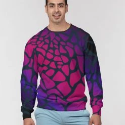 Harlow & Lloyd Raspberry Giraffe Men's French Terry Pullover Sweatshirt
