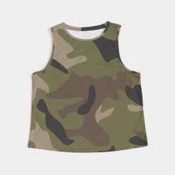Harlow & Lloyd T Shirts & Tanks Woodland Camo Women's Cropped Tank