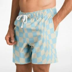 Subliminator Blue & Vanilla Check Fleece Shorts