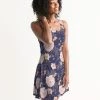 Harlow & Lloyd Orange Peonies Floral Orient Blue Women's Racerback Dress