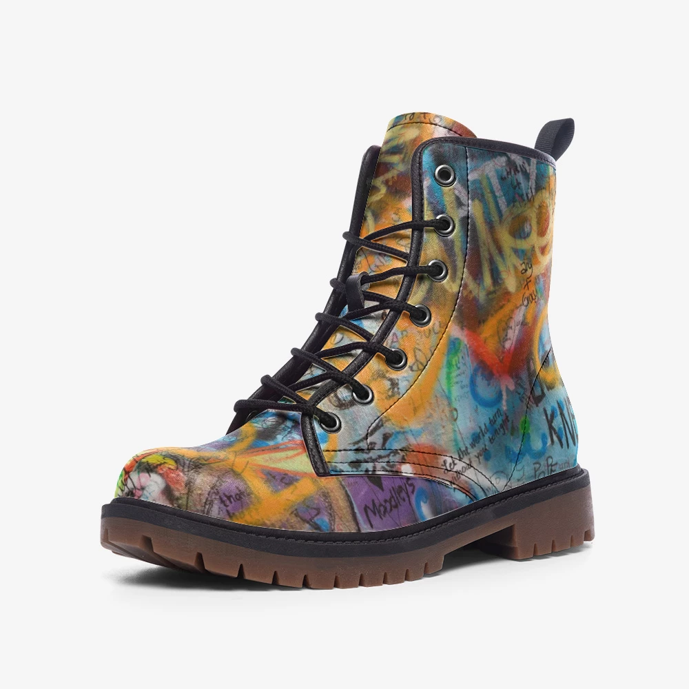 Harlow & Lloyd Peace Graffiti Lace Up Boots 3 Harlow & Lloyd Peace Graffiti Lace Up Boots
