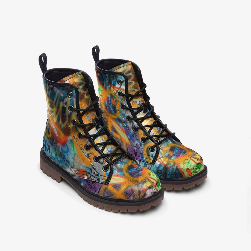 Harlow & Lloyd Peace Graffiti Lace Up Boots 4 Harlow & Lloyd Peace Graffiti Lace Up Boots