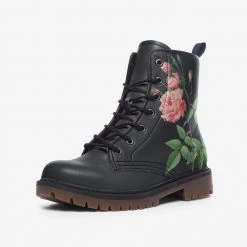 Harlow & LLoyd Vintage Roses Black Lace Up Boots
