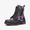 Harlow & Lloyd Mauve Flower Lace Up Boots Shoes
