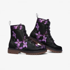 Harlow & Lloyd Mauve Flower Lace Up Boots Shoes