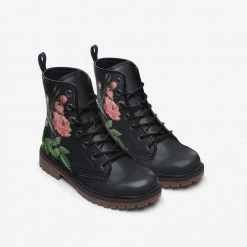 Harlow & LLoyd Vintage Roses Black Lace Up Boots