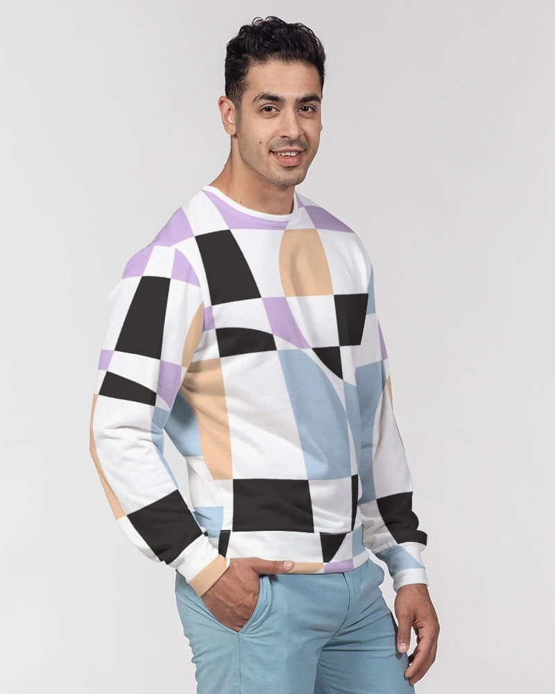 Harlow & Lloyd Lilac Multi Checkerboard Men's French Terry Pullover Sweatshirt Sweatshirts & Pullovers 7 Harlow & Lloyd Lilac Multi Checkerboard Men's French Terry Pullover Sweatshirt Sweatshirts & Pullovers