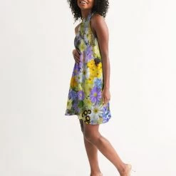 Harlow & Lloyd Spring Flowers Women's Halter Dress