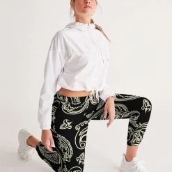 Harlow & Lloyd Black & Bone Paisley Lightweight Women's Track Pants Pants & Joggers