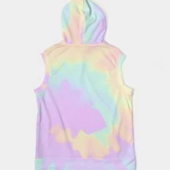 Harlow & Lloyd Lilac Mint Tie Dye Men's Premium Heavyweight Sleeveless Hoodie Hoodies