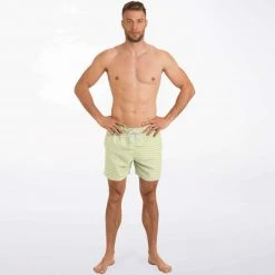Subliminator Lime Wave Stripes Swim Shorts Men