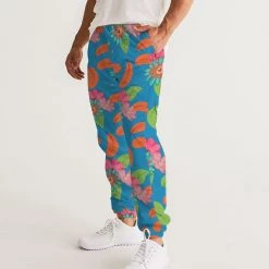 Harlow & Lloyd Pants & Joggers Tropical Flower Power Blue Men's Lightweight Track Pants 12 Harlow & Lloyd Pants & Joggers Tropical Flower Power Blue Men's Lightweight Track Pants