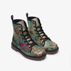 Harlow & Lloyd Shoes Vintage Bird & Tropical Palm Lace Up Boots