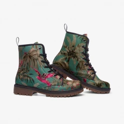 Harlow & Lloyd Shoes Vintage Bird & Tropical Palm Lace Up Boots