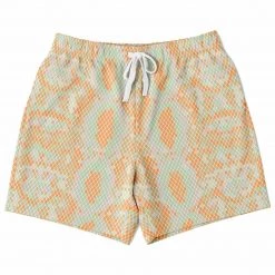 Subliminator Green & Orange Snake Fleece Shorts