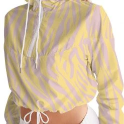 Harlow & Lloyd Jackets Dust Storm Zebra Women's Cropped Windbreaker Jacket 17 Harlow & Lloyd Jackets Dust Storm Zebra Women's Cropped Windbreaker Jacket