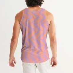 Harlow & Lloyd Peach & Orchid Stripe Men's Tank T Shirts & Tanks 14 Harlow & Lloyd Peach & Orchid Stripe Men's Tank T Shirts & Tanks