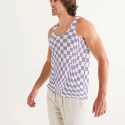 Harlow & Lloyd T Shirts & Tanks Purple Check Men's Tank