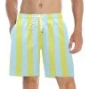 Harlow & Lloyd Blue Lime Stripes Board Shorts