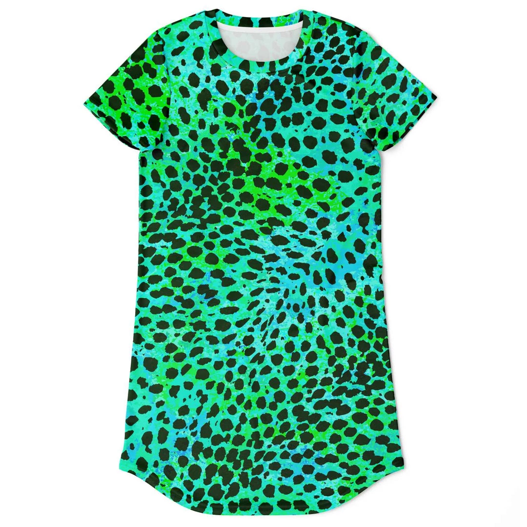 Subliminator Neon Green Leopard T Shirt Dress 12 Subliminator Neon Green Leopard T Shirt Dress