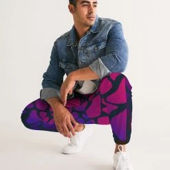 Harlow & Lloyd Pants & Joggers Raspberry Giraffe Men's Lightweight Track Pants