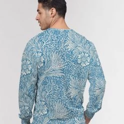 Harlow & Lloyd Victorian Blue Floral Men's French Terry Pullover Sweatshirt 14 Harlow & Lloyd Victorian Blue Floral Men's French Terry Pullover Sweatshirt