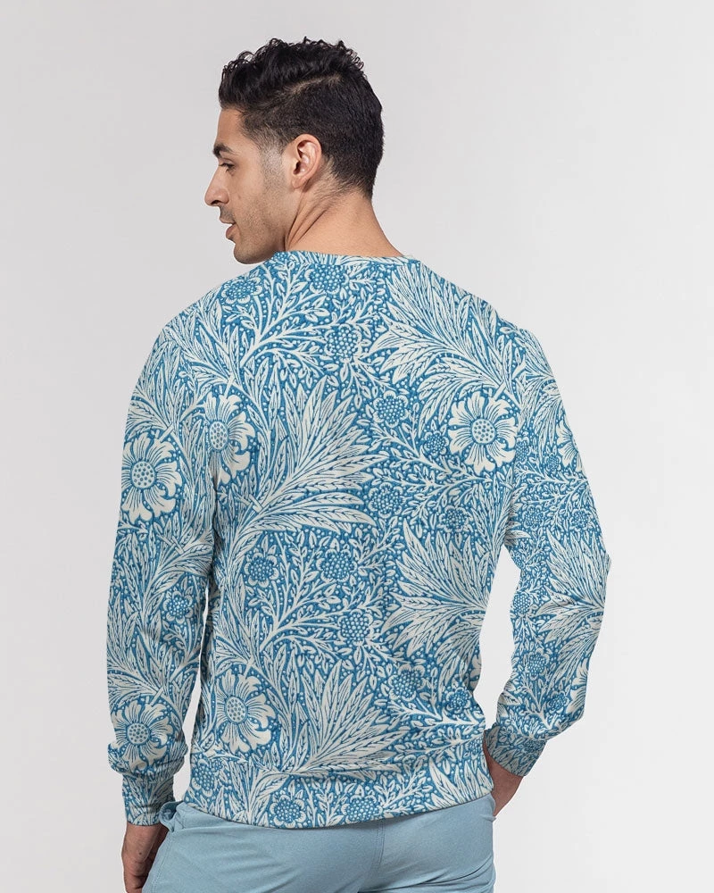 Harlow & Lloyd Victorian Blue Floral Men's French Terry Pullover Sweatshirt 8 Harlow & Lloyd Victorian Blue Floral Men's French Terry Pullover Sweatshirt