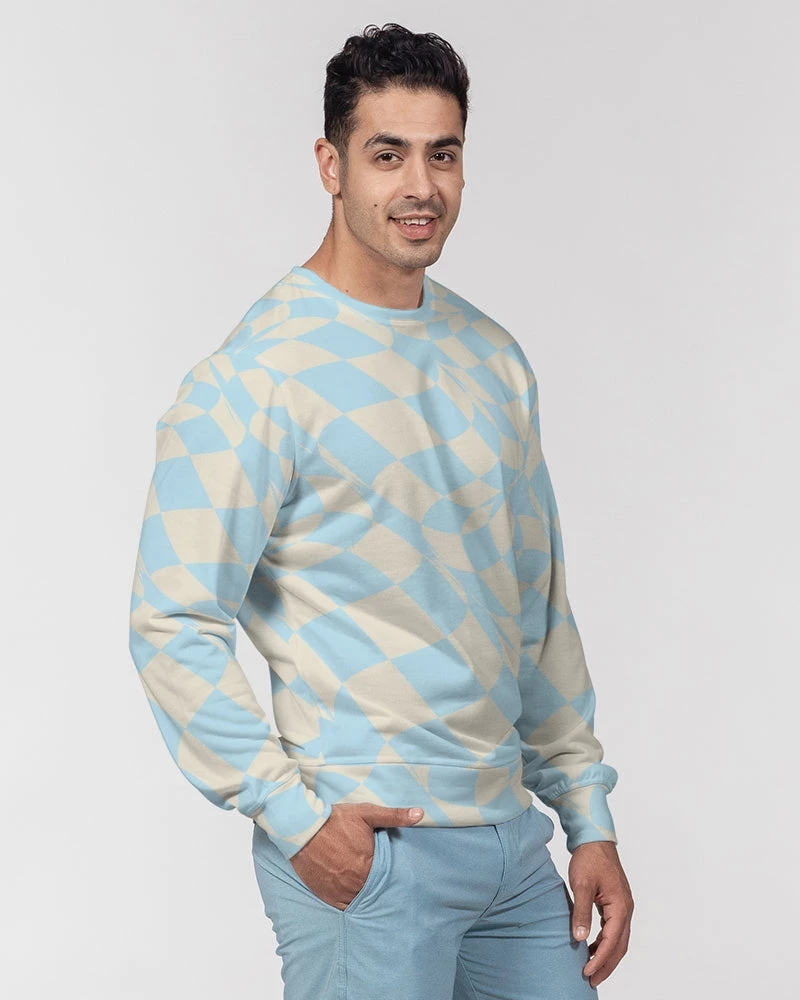 Harlow & Lloyd Blue & Vanilla Ripple Check French Terry Pullover Sweatshirt 5 Harlow & Lloyd Blue & Vanilla Ripple Check French Terry Pullover Sweatshirt