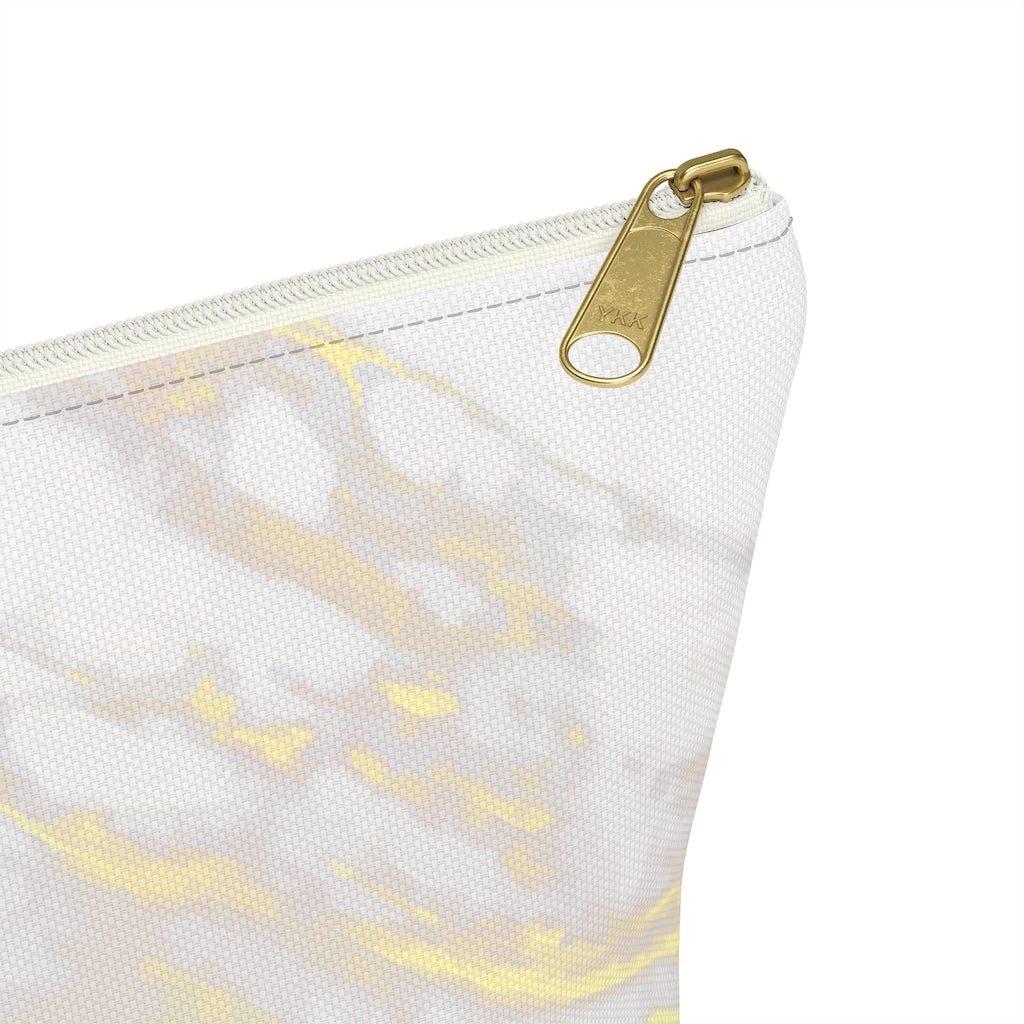 Harlow & Lloyd Personalized Cosmetic Bag / Accessory Pouch In White Marble & Gold Bags 8 Harlow & Lloyd Personalized Cosmetic Bag / Accessory Pouch In White Marble & Gold Bags