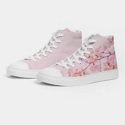 Harlow & Lloyd Pink Cherry Blossom Women's Hightop Canvas Shoe
