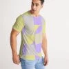 Harlow & Lloyd Sahara Sand & Lilac Geometric Men's T Shirt 1 Harlow & Lloyd Sahara Sand & Lilac Geometric Men's T Shirt