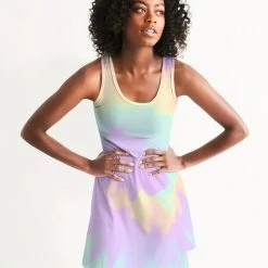 Harlow & Lloyd Lilac Mint Tie Dye Women's Racerback Dress