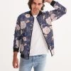Harlow & Lloyd Orange Peonies Floral Orient Blue Men's Bomber Jacket Jackets 2 Harlow & Lloyd Orange Peonies Floral Orient Blue Men's Bomber Jacket Jackets