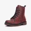 Harlow & Lloyd Red Snake Print Lace Up Boots 1 Harlow & Lloyd Red Snake Print Lace Up Boots