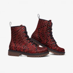 Harlow & Lloyd Red Snake Print Lace Up Boots