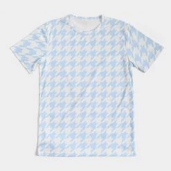 Harlow & Lloyd T Shirts & Tanks Baby Blue Large Houndstooth Men's Tee