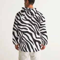 Harlow & Lloyd Jackets Zebra Print Men's Windbreaker