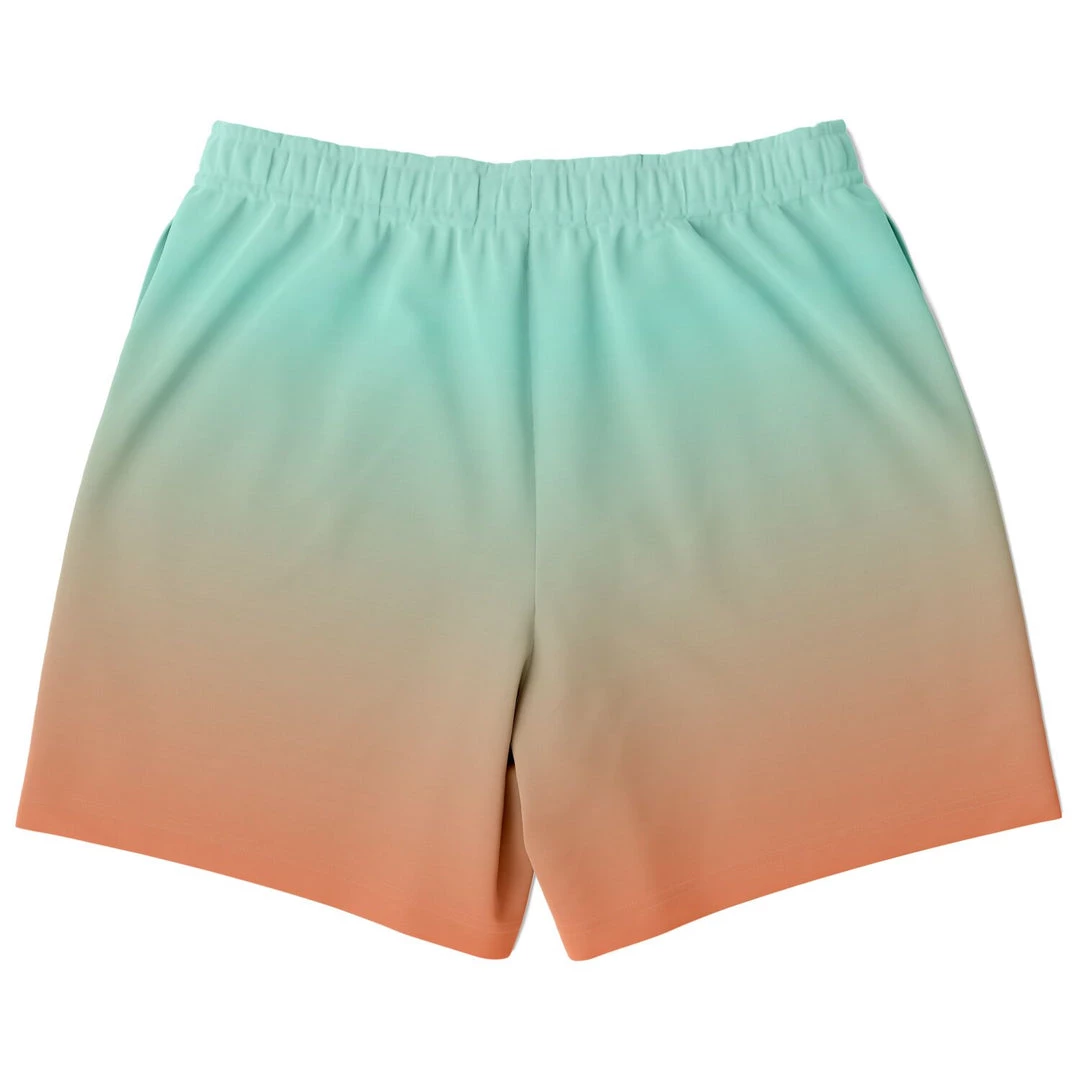 Subliminator Green Orange Color Fade Fleece Shorts 6 Subliminator Green Orange Color Fade Fleece Shorts