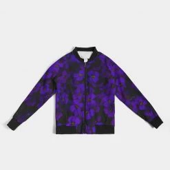 Harlow & Lloyd Midnight Purple Floral Women's Bomber Jacket Jackets