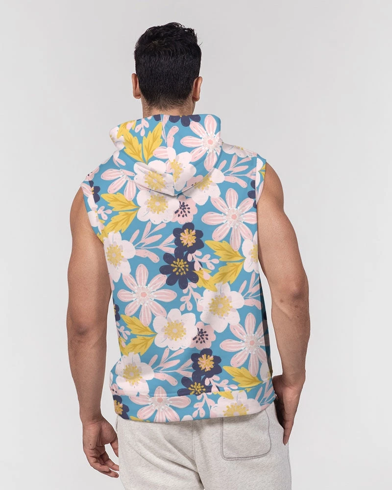 Harlow & Lloyd Hoodies Blue Frisky Floral Men's Premium Heavyweight Sleeveless Hoodie 8 Harlow & Lloyd Hoodies Blue Frisky Floral Men's Premium Heavyweight Sleeveless Hoodie