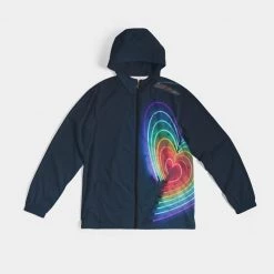 Harlow & Lloyd Jackets Neon Heart Rainbow Windbreaker Hooded Jacket
