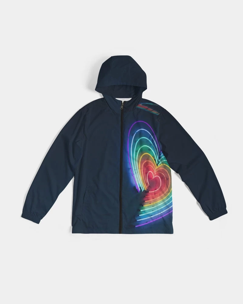 Harlow & Lloyd Jackets Neon Heart Rainbow Windbreaker Hooded Jacket 4 Harlow & Lloyd Jackets Neon Heart Rainbow Windbreaker Hooded Jacket