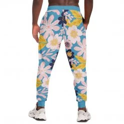 Subliminator Blue Frisky Floral Unisex Fleece Joggers 15 Subliminator Blue Frisky Floral Unisex Fleece Joggers