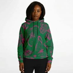 Subliminator Green Fuchsia Butterflies Unisex Hoodie Hoodies