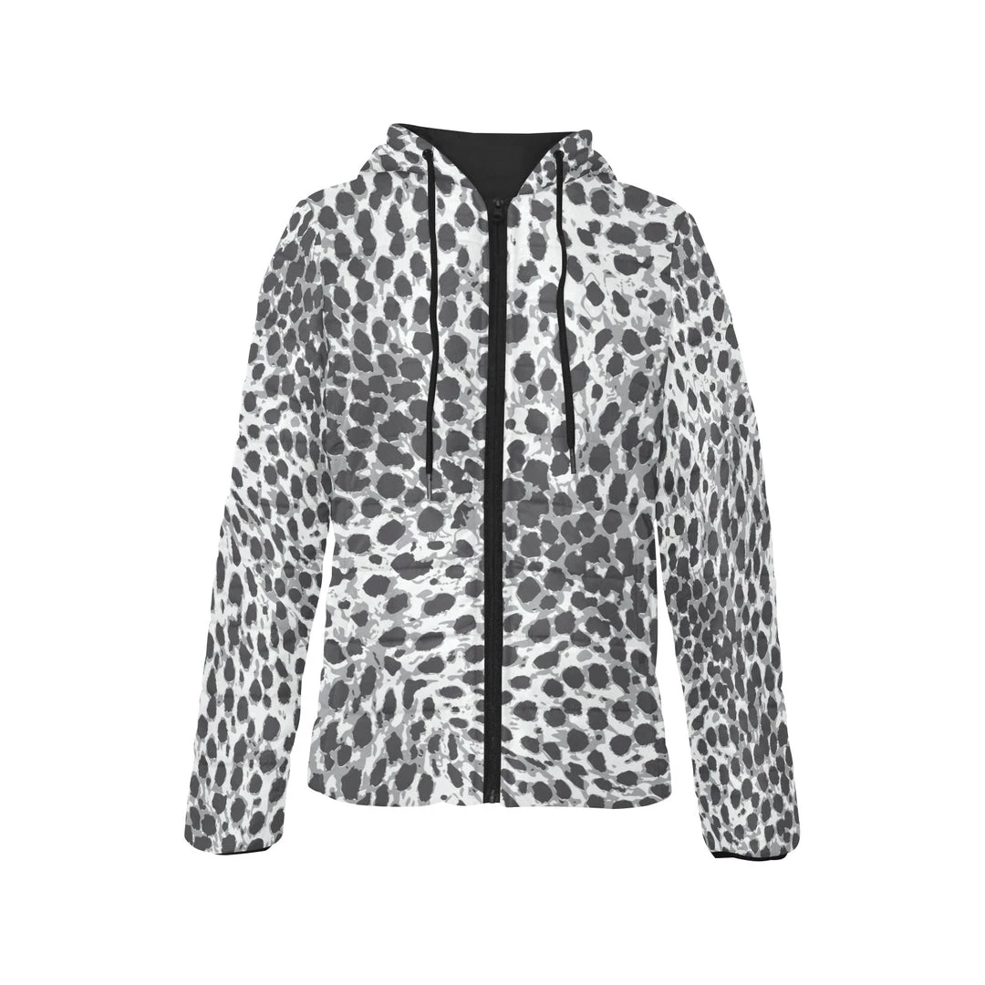 Harlow & Lloyd Jackets Black & White Leopard Print Lightweight Womens Hooded Puffer Jacket 5 Harlow & Lloyd Jackets Black & White Leopard Print Lightweight Womens Hooded Puffer Jacket